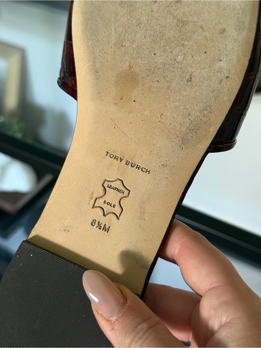 Tory Burch Croc Embossed Eleanor Slide - Picture 3 of 3